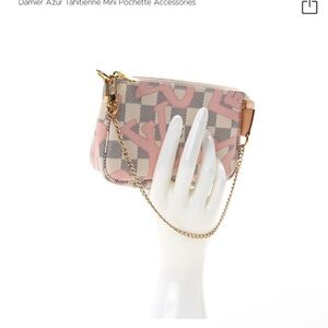 Louis Vuitton Pink and White Mini Pochette Accessories